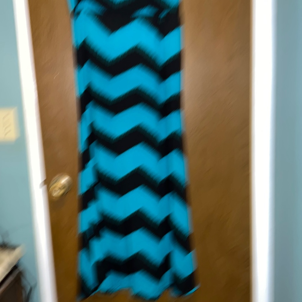 Lolli Couture green and black chevron maxi skirt size XL